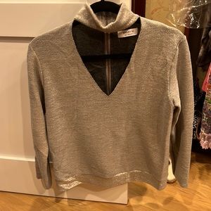 Bailey metallic choker sweater size small